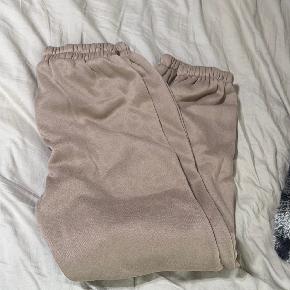 SHEIN Tan Track Pants with Elastic Waistband